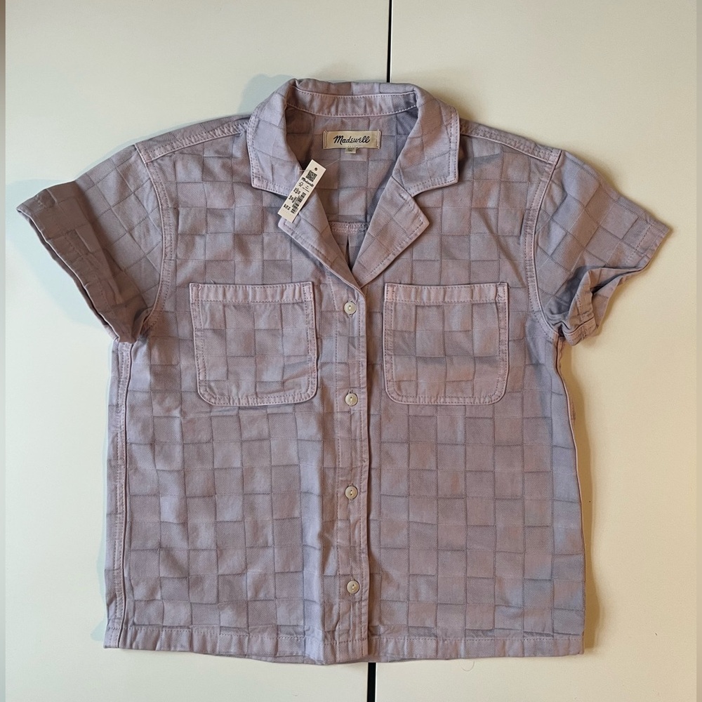 NWT Madewell Garment Dye Checkerboard Button-Up Shirt